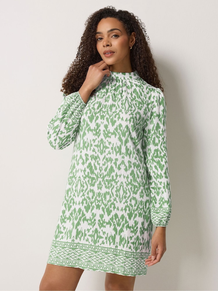 Зеленый - Платье-туника с поясом M&Co - Изображение 1 5