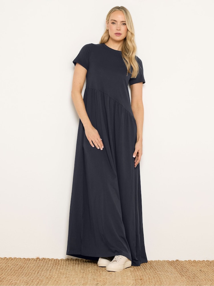 Long Tall Sally Navy Asymmetric Maxi Dress - Image 1 of 5