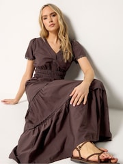 Long Tall Sally Brown Lace Insert Maxi Dress - Image 3 of 5