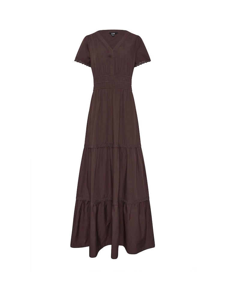 Long Tall Sally Brown Lace Insert Maxi Dress - Image 5 of 5