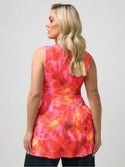 Yours Curve Pink London Sleeveless Knot Front Top - Image 3 of 5