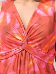 Yours Curve Pink London Sleeveless Knot Front Top - Image 4 of 5