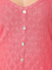 Yours Curve Orange Broderie Anglaise Vest Top - Image 4 of 5