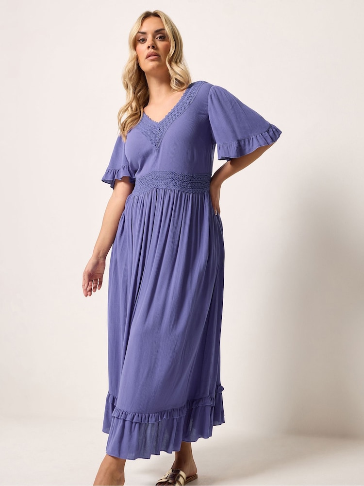 أرجواني - Yours Curve Crochet V-Neck Maxi Dress - Image 2 of 5