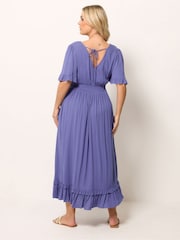 أرجواني - Yours Curve Crochet V-Neck Maxi Dress - Image 3 of 5