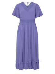 أرجواني - Yours Curve Crochet V-Neck Maxi Dress - Image 5 of 5