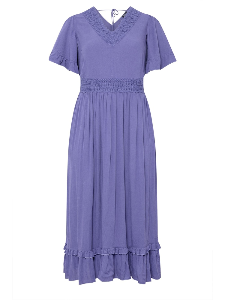 أرجواني - Yours Curve Crochet V-Neck Maxi Dress - Image 5 of 5