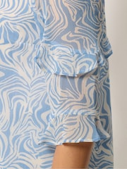M&Co Green Swirl Print Frill Sleeve Blouse - Image 4 of 5