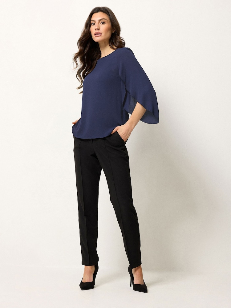 M&Co Blue Long Angel Sleeve Blouse - Image 2 of 5