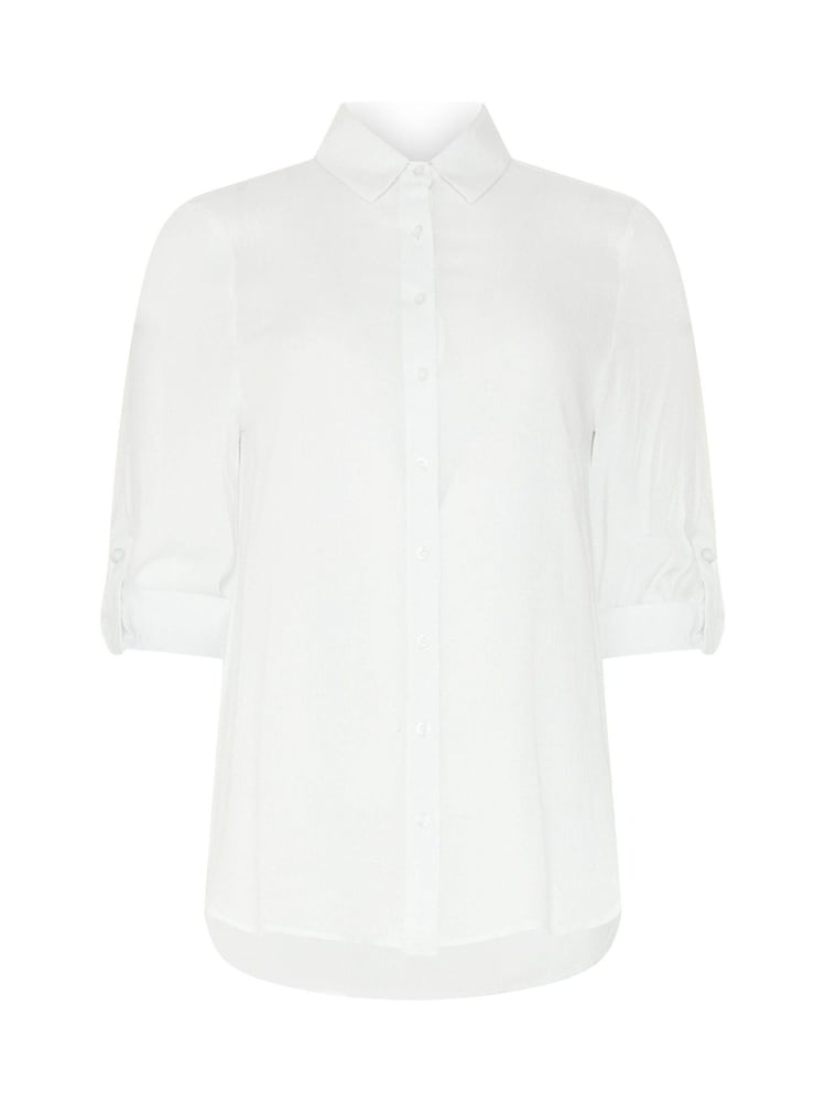 M&Co White Crinkle Tab Sleeve Shirt - Image 5 of 5