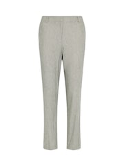 M&Co Grey Stripe Tailored Linen Blend Trousers - Image 5 of 5