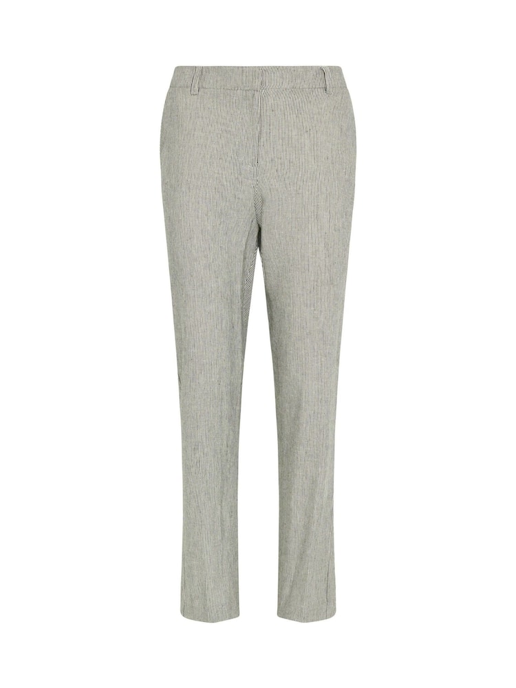 M&Co Grey Stripe Tailored Linen Blend Trousers - Image 5 of 5