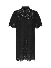 ONLY Black Short Sleeve Broderie Anglais Summer Dress - Image 6 of 6