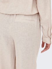 ONLY Cream Linen Blend Wide Leg Trousers - Image 4 of 7