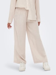 ONLY Cream Linen Blend Wide Leg Trousers - Image 5 of 7