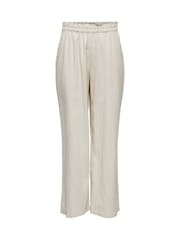 ONLY Cream Linen Blend Wide Leg Trousers - Image 6 of 7