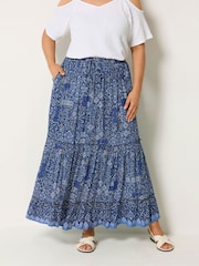 Yours Curve Tiered Skirt - Imagen 1 de 5