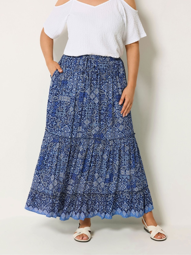 Yours Curve Tiered Skirt - Imagen 1 de 5