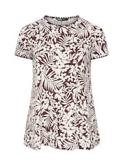 Yours Curve Brown Ribbed Whip Stitch Swing T-Shirt - Image 5 of 5