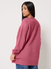 M&Co Pink Petite Flower Embroidered Edge To Edge Cardigan - Image 3 of 5