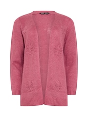 M&Co Pink Petite Flower Embroidered Edge To Edge Cardigan - Image 5 of 5