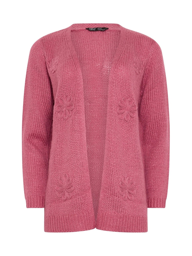 M&Co Pink Petite Flower Embroidered Edge To Edge Cardigan - Image 5 of 5