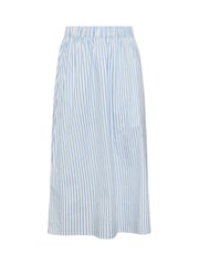Yours Curve Blue Stripe Poplin Midaxi Skirt - Image 5 of 5