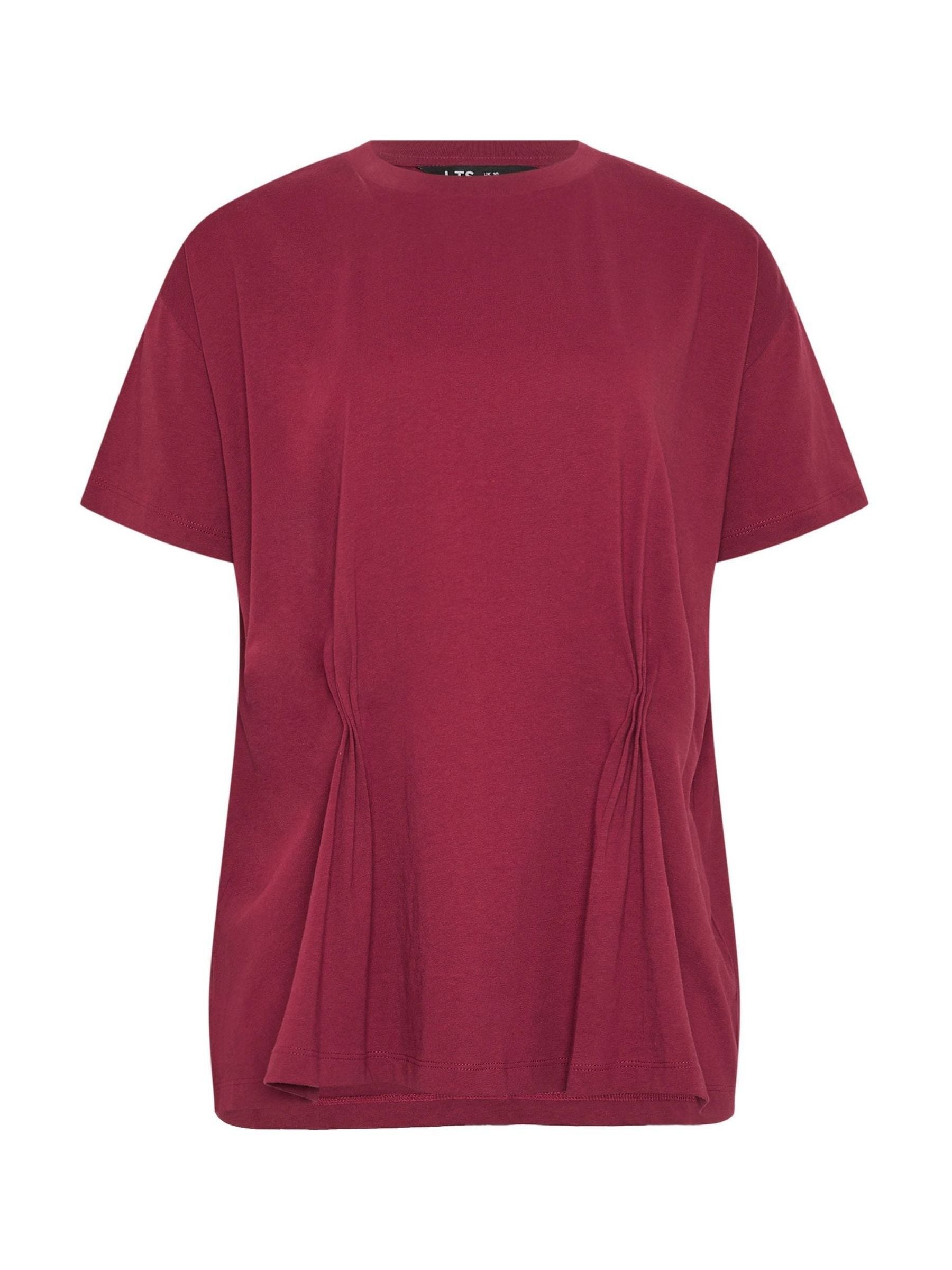 Buy Long Tall Sally Red Pleated Front Short Sleeve T-Shirt from