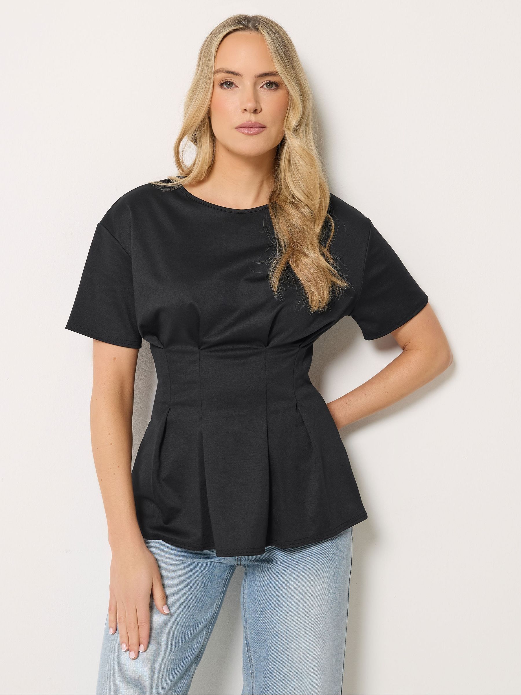 Long Tall Sally Women's Black Tall Pleated Detail Top In Size 20 - Image 2