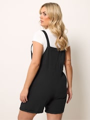 Yours Curve Black Short Dungarees - Image 3 of 5