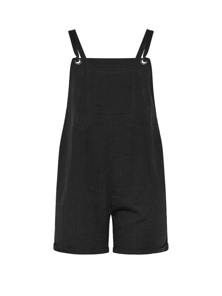 Yours Curve Black Short Dungarees - Image 5 of 5