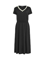 M&Co Black V-Neck Contrast Trim Midi Dress - Image 5 of 5