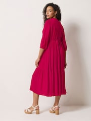 Красный - Ярусное платье макси с защипами M&Co - Изображение 3 5