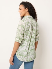 M&Co Khaki Green Leaf Print Tab Sleeve Shirt - Image 3 of 5