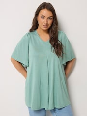 Yours Curve Green Pleated Front Tunics - Image 1 of 5