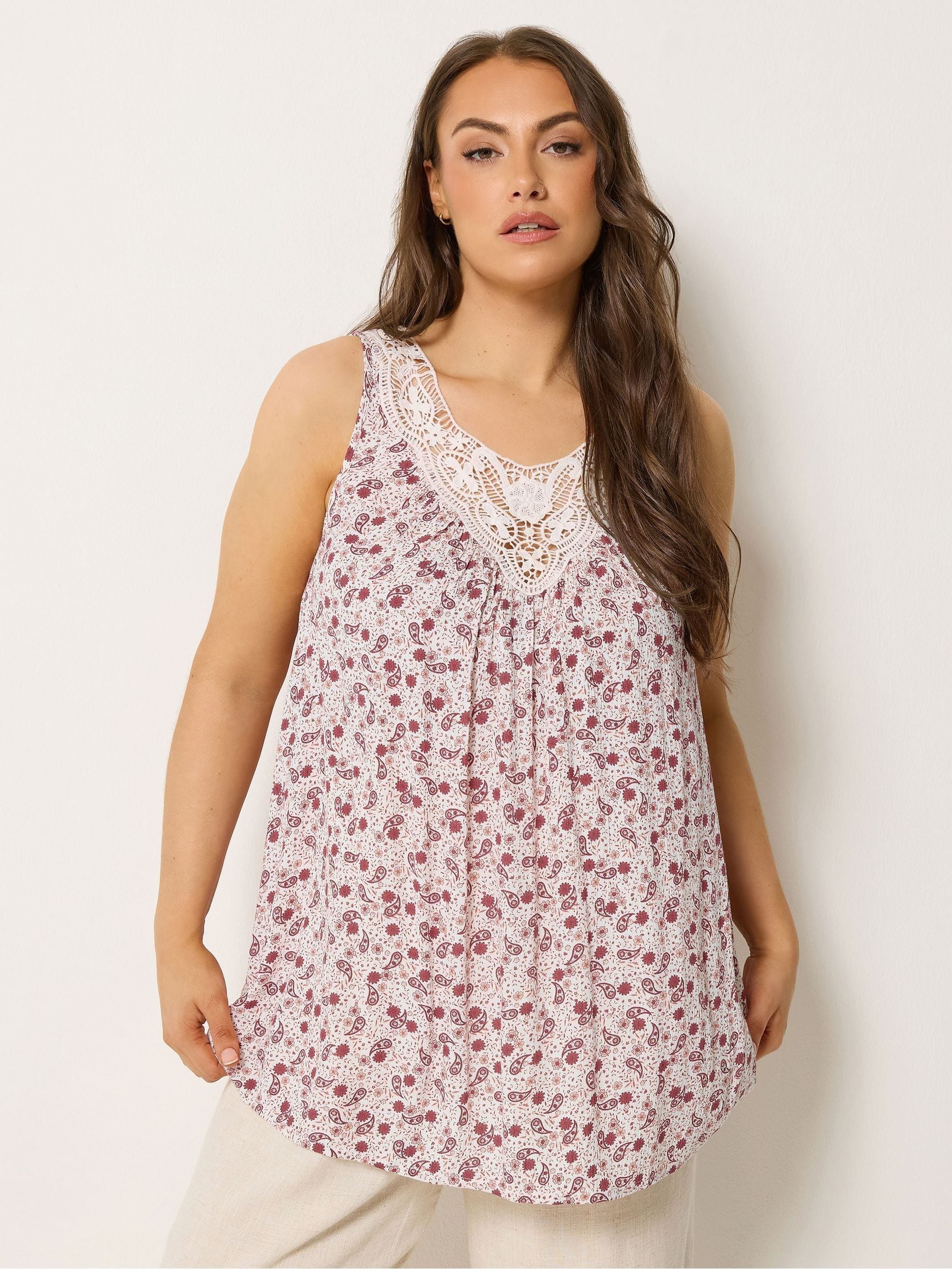 Yours Curve Women's Natural Sleeveless Boho Vest