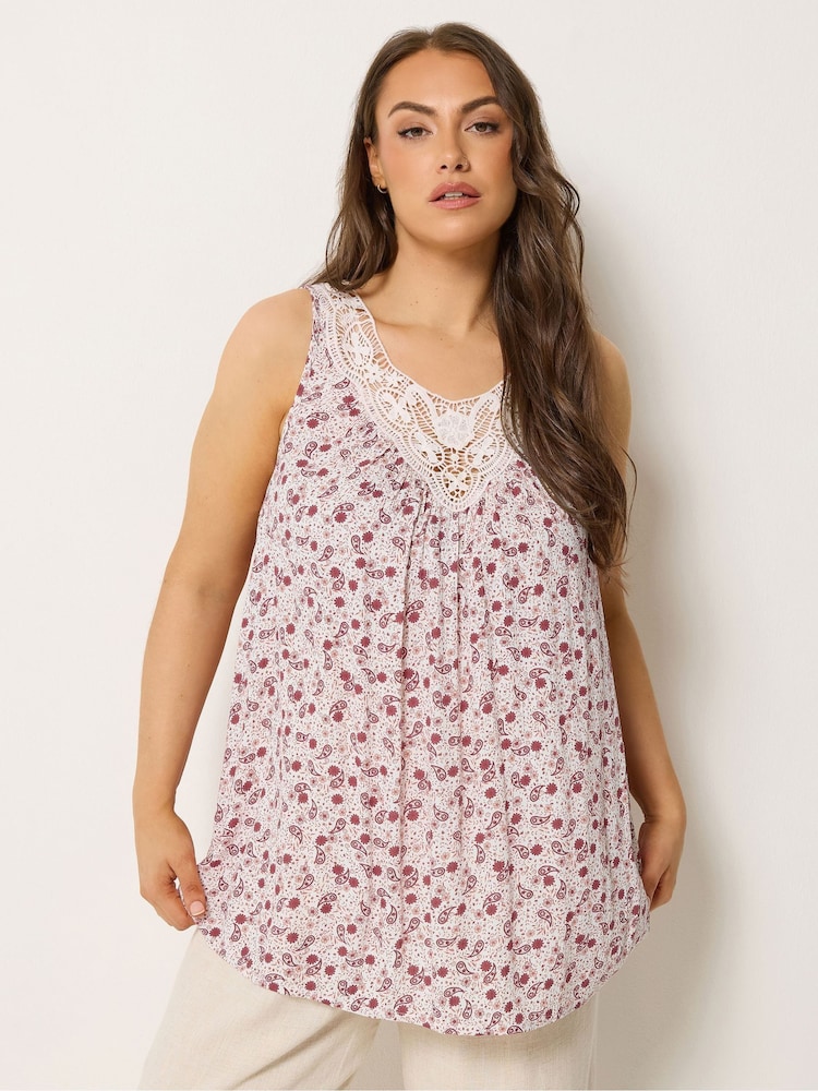 Yours Curve Natural Sleeveless Boho Vest - Image 1 of 5
