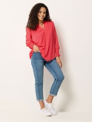 M&Co Orange Tie Neck Blouse - Image 2 of 5