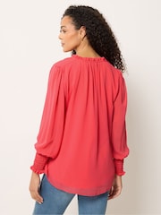 M&Co Orange Tie Neck Blouse - Image 3 of 5
