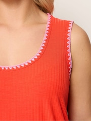 כתום - Yours Curve גופיית סווינג עם תפר דקורטיבי - תמונה 3 מתוך 5