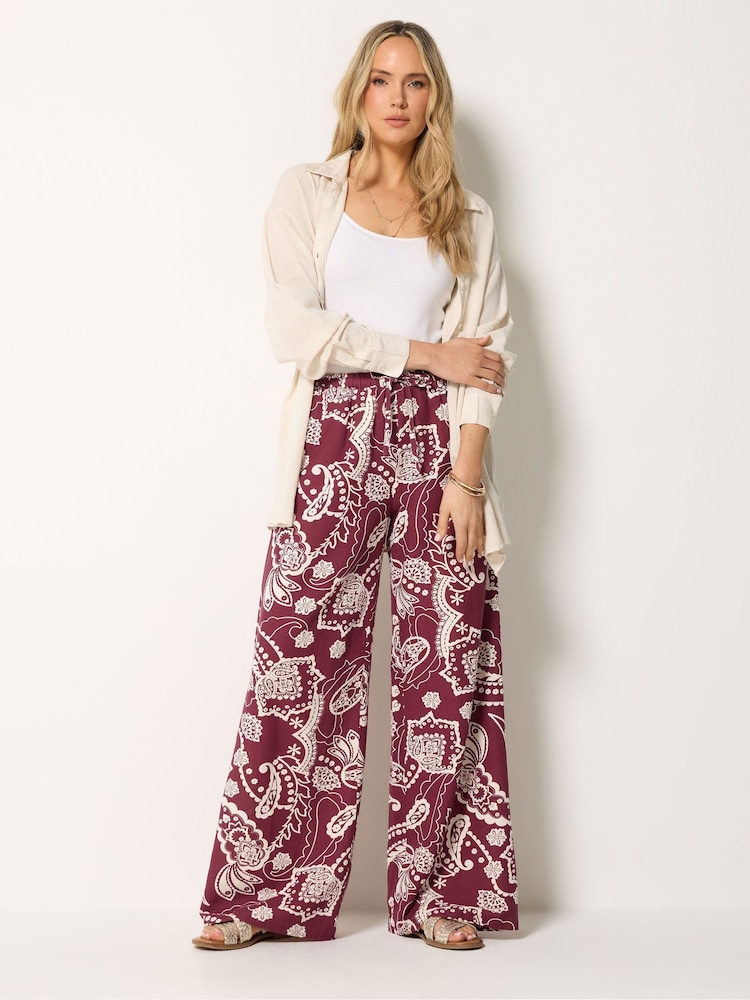 Long Tall Sally Red Wide Leg Trousers - Image 1 of 5
