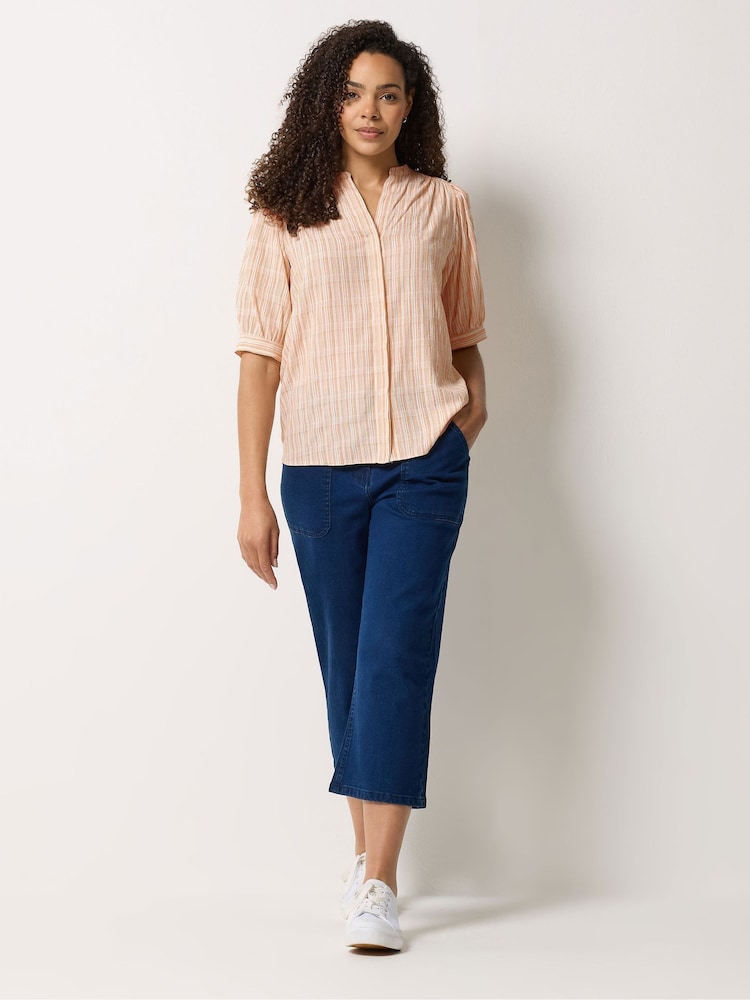 M&Co Orange Short Puff Sleeve Blouse - Image 2 of 5