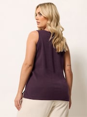 סגול - Yours Curve Ponte Waistcoat Vest - תמונה 2 מתוך 5