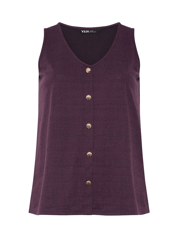 סגול - Yours Curve Ponte Waistcoat Vest - תמונה 5 מתוך 5