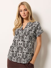 M&Co Brown Printed Over The Head Top - Image 1 of 5