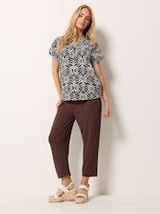 M&Co Brown Printed Over The Head Top - Image 2 of 5