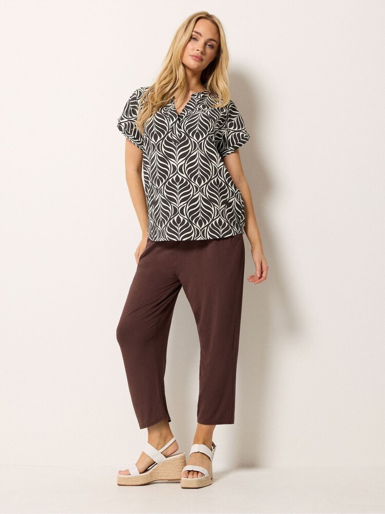 M&Co Brown Printed Over The Head Top - Image 2 of 5