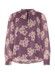 M&Co Purple Tie Neck Blouse - Image 6 of 6