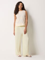 M&Co Cream Wide Leg Trousers - Image 2 of 5