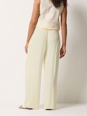 M&Co Cream Wide Leg Trousers - Image 3 of 5